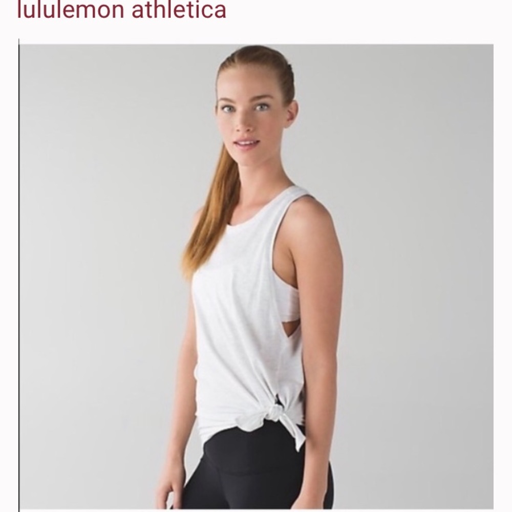 **SOLD** Lululemon White Side Tank Top size 4